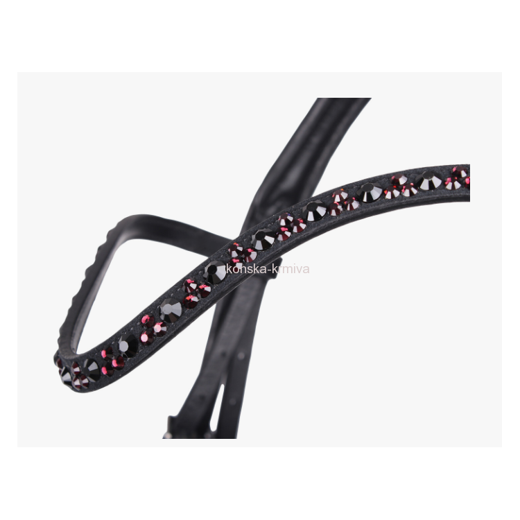 Kožená uzdečka QHP CHIANTI black/burgundy